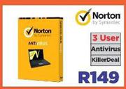 Norton By Symantec 3 User Antivirus Killer Deal