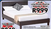 Kim Leather Touch Double Bed
