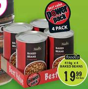 Foodco Baked Beans-410g x 4 Per Pack