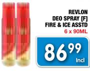 Revlon Deo Spray(F) Fire & Ice Asstd-6x90Ml