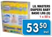Lil Masters Diapers Baby Basic LRG(0)-1x50's