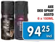 Axe Deo Spray Asstd-6x150Ml