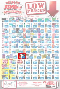 Jumbo Cash & Carry Crown Mines: Low Prices (25 Feb - 28 Feb 2014), page 1