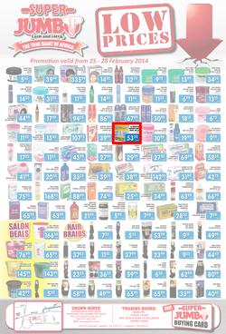 Jumbo Cash & Carry Crown Mines: Low Prices (25 Feb - 28 Feb 2014), page 1