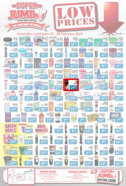 Jumbo Cash & Carry Crown Mines: Low Prices (25 Feb - 28 Feb 2014), page 1