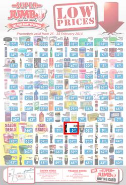 Jumbo Cash & Carry Crown Mines: Low Prices (25 Feb - 28 Feb 2014), page 1