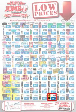 Jumbo Cash & Carry Crown Mines: Low Prices (25 Feb - 28 Feb 2014), page 1