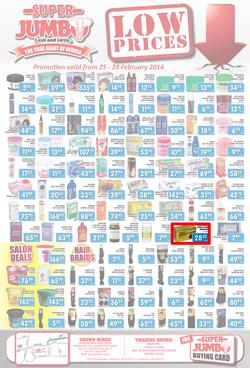 Jumbo Cash & Carry Crown Mines: Low Prices (25 Feb - 28 Feb 2014), page 1