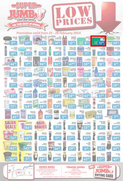 Jumbo Cash & Carry Crown Mines: Low Prices (25 Feb - 28 Feb 2014), page 1