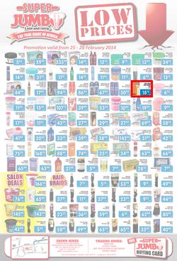 Jumbo Cash & Carry Crown Mines: Low Prices (25 Feb - 28 Feb 2014), page 1