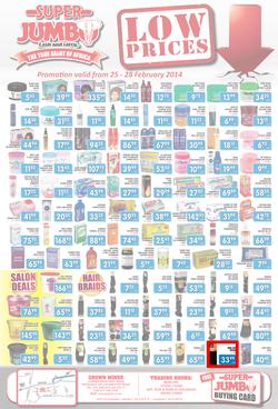 Jumbo Cash & Carry Crown Mines: Low Prices (25 Feb - 28 Feb 2014), page 1