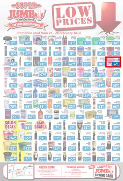 Jumbo Cash & Carry Crown Mines: Low Prices (25 Feb - 28 Feb 2014), page 1