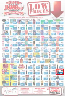 Jumbo Cash & Carry Crown Mines: Low Prices (25 Feb - 28 Feb 2014), page 1