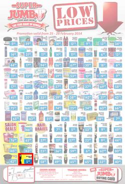 Jumbo Cash & Carry Crown Mines: Low Prices (25 Feb - 28 Feb 2014), page 1