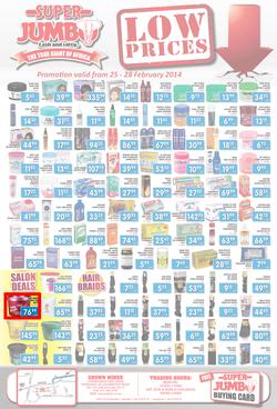 Jumbo Cash & Carry Crown Mines: Low Prices (25 Feb - 28 Feb 2014), page 1