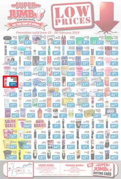 Jumbo Cash & Carry Crown Mines: Low Prices (25 Feb - 28 Feb 2014), page 1