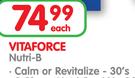 Vitaforce Nutri-B Calm Or Revitalize 30's