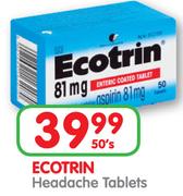 Ecotrin Headache Tablets-50's