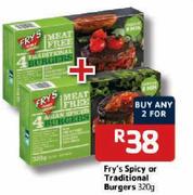 Fry's Spicy Or Traditional Burgers-2X320g 