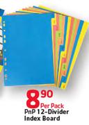 PnP 12-Divider Index Board-Per Pack