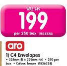 Aro C4 Envelopes-Per 250 Box