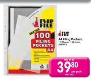 Flip File A4 Filing Pockets-Per Pack