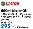 Castrol 500Ml Motor Oil SAE40-20x500Ml Case
