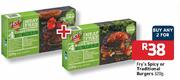 Fry's Spicy Or Traditional Burgers-2X320gm