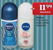 Nivea Roll-On For Men/Ladies-50Ml Each