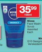Nivea Face Wash/Scrub Assorted-100ml Each