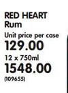 Red Heart Rum-12 x 750ml