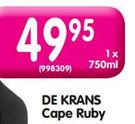 De Krans Cane Ruby-1 x 750ml