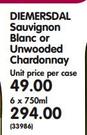 Demersdal Sauvignon Blanc Or Unwooded Chardonnay-6 x 750ml