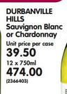Durabanville Hills Sauvignon Blanc Or Chardonnay- 12 x 750ml