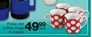 Polka-Dot Coffee Mugs 4 Pack-Per Pack