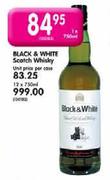 Black & White Scotch Whisky-1X750ml Each