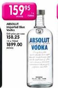 Absolut Imported Blue Vodka-1X750ml Each