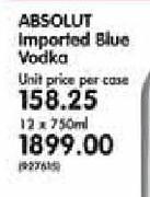 Absolut Imported Blue Vodka-12X750ml