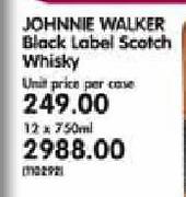 Johnnie Walker Black Label Scotch Whisky-12X750ml 