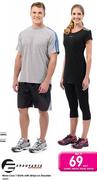 Endurance Mens Core T Shirt With Stripe On Shoulder-Each