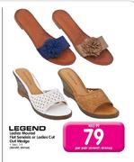 Legend Ladies Moulded Flat Sandals Or Ladies Cut Out Wedges-Per Pair