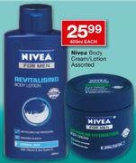 Nivea Body Cream/Lotion-400ml Each