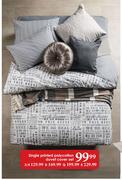 Single Printed Polycotton Duvet Cover Set 3/4