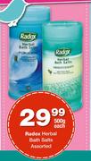 Radox Herbal Bath Salts Assorted-500g Each