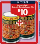Dursots Choice Beans In Tomato Sauce-450gm 