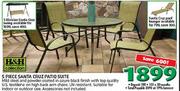 H&H Collection 5 Piece Santa Cruz Patio Suite
