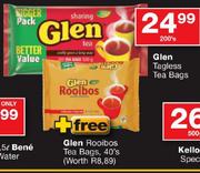 Glen Tagless Tea Bags(200's) + Glen Rooibos Tea Bags-40's Each