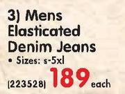 Camp Master Mens Elasticated Denim Jeans Each