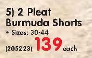 Camp Master 2 Pleat Burmuda Shorts Each