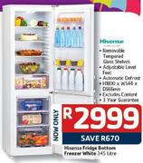 Hisense 345Ltr Fridge Bottom Fridge White